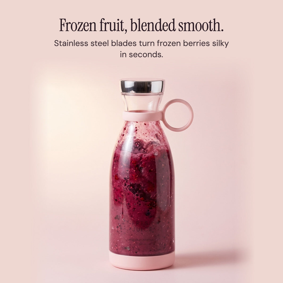 Frozen berries blending smooth inside the Blush Swirlette.