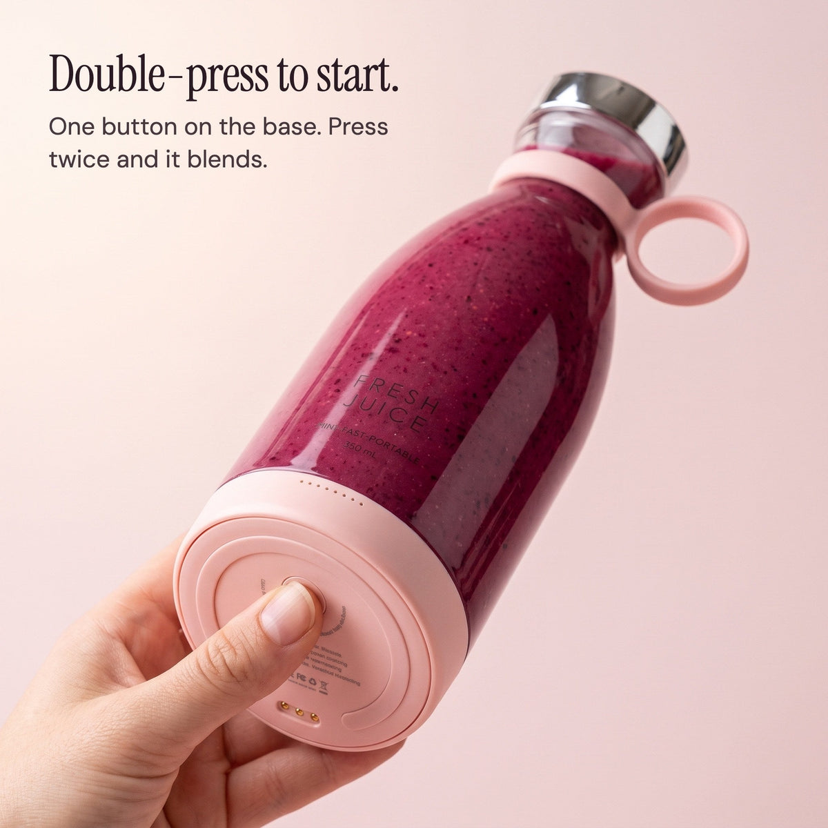 Thumb on the one-touch button under the Blush base.